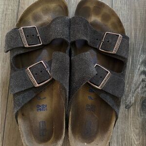 Birkenstock Dark Brown Suede Sandals